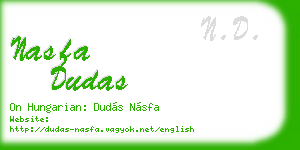 nasfa dudas business card